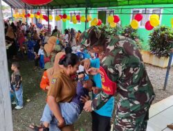 Babinsa Koramil 1311-01/Bungku Tengah Dukung Kegiatan Pekan Imunisasi Nasional (PIN) Polio di Desa Laantula Jaya 