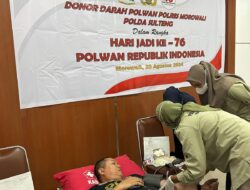 Polwan Polres Morowali Gelar Donor darah Menyambut Hari Jadi Polwan Ke 76