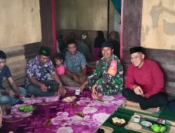 Serka Ramli Babinsa Koramil 1311-08/Soyo Jaya, Komsos Sekaligus Hadiri Undangan Warganya di Dusun 2 Desa Malino Jaya