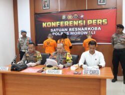 Polres Morowali Gelar Konferensi Pers Pengungkapan Dua Kasus Narkotika jenis Sabu di Dua Tempat