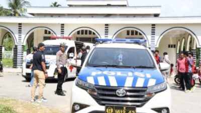 Satlantas Polres Aceh Timur Kawal Jenazah Pelatih Sepak Takraw Gorontalo Menuju Bandara Kualanamu