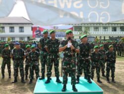 Korem 045/Gaya Melaksanakan Apel Gelar Pengamanan Pilkada Serentak Tahun 2024