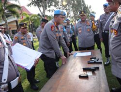 Dalam guna menunjang profesionalisme dan keamanan dalam pelaksanaan tugas kepolisian Polda Kepri Gelar pemeriksaan Senpi di wilayah kepri