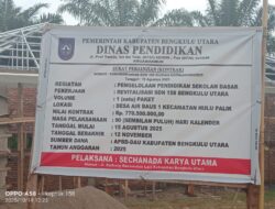 Diduga Bangunan Revitalisasi SDN 158 Bengkulu Utara Asal Jadi 
