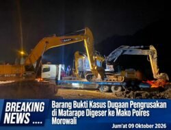 POLRES MOROWALI AMANKAN 3 BARANG BUKTI KASUS DUGAAN PENGERUSAKAN DI MATARAPE
