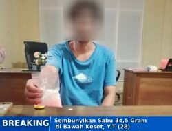 Sembunyikan Sabu 34,5 Gram di Bawah Keset, Y.T Diringkus Satresnarkoba di Hotel Bahodopi