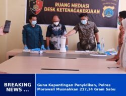 Guna Kepentingan Penyidikan, Polres Morowali Musnahkan 217,34 Gram Sabu