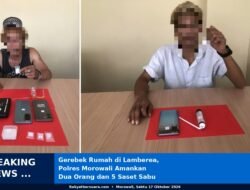 Gerebek Rumah di Lamberea, Polres Morowali Amankan Dua Orang dan 5 Saset Sabu