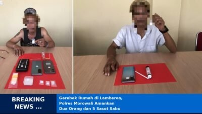 Gerebek Rumah di Lamberea, Polres Morowali Amankan Dua Orang dan 5 Saset Sabu