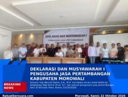 Pengusaha Jasa Pertambangan Morowali Deklarasikan Wadah Baru, Usung Semangat Bersatu Dan Bertumbuh Bersama