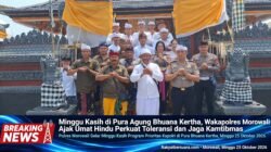 Minggu Kasih di Pura Agung Bhuana Kertha, Wakapolres Morowali Ajak Umat Hindu Perkuat Toleransi dan Jaga Kamtibmas