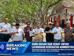 Kawal supremasi statuta dan kepastian hukum kampus, barisan guru besar dan anggota senat Untad resmi layangkan keberatan administratif didampingi ketua KPK Untad